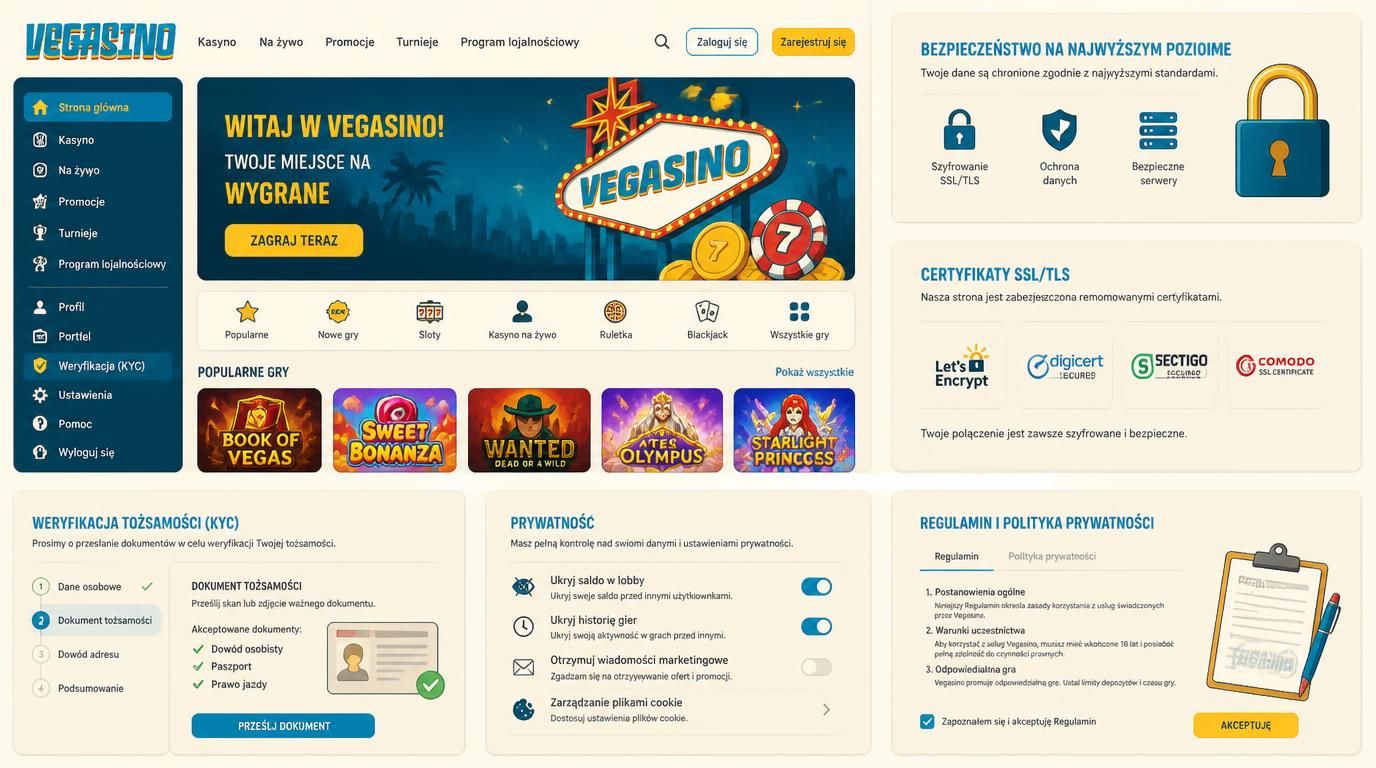 Bezpieczeństwo i certyfikaty w Vegasino Casino