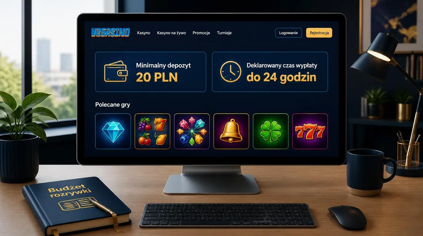Panel kasyna z ofertą powitalną, warunkami bonusu i ustawieniem limitu wydatków przed wpłatą
